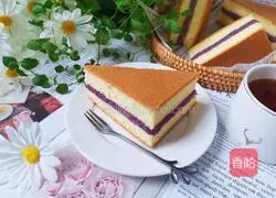 Illustration of how to make coconut purple sweet potato layer cake 12