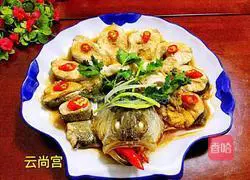 Illustration of home-style steamed seabass 12