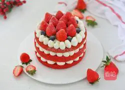 Red Velvet Naked Cake Illustration of how to do it 18