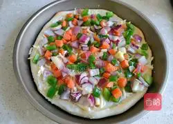 Vegetable and ham pizza recipe 4