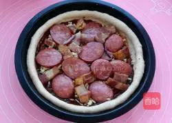 Recipe for Mushroom, Red Sausage and Bacon Pizza (9 inches) 13