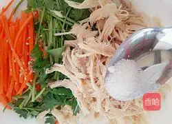 Illustration of how to mix shredded chicken 10