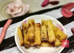 Illustration of how to make fried egg breadsticks 6