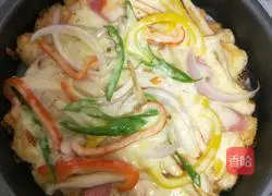 Illustration of how to make pan steamed bun pizza 21