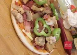 Illustration of how to make bacon pizza 5