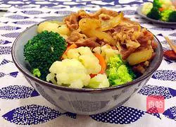 Illustration of how to make vegetable veal rice 15