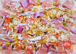 Illustration of how to make bacon pizza 9