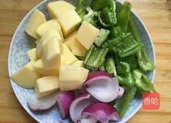 Illustration of braised chicken legs with mushrooms and potatoes 7