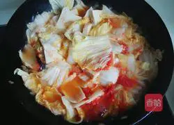 Illustration of how to make tomato stewed cabbage and tofu 9