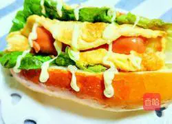 hot dog Or illustration of how to make loose bread embryo 10