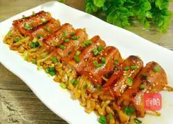 Illustration of how to make bacon enoki mushroom rolls 14