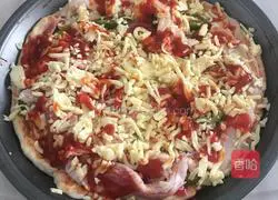 Illustration of how to make bacon pizza 2