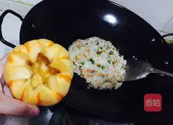 Illustration of how to make pumpkin paella 8