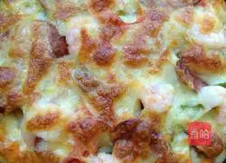 Illustration of how to make shrimp and ham pizza 9