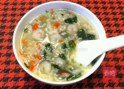 Illustration of how to make shrimp and vegetable porridge 9