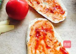 Illustration of how to make simple flatbread pizza 2