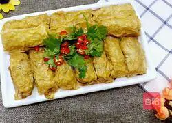 Illustration of how to make tofu wrapped in meat 11