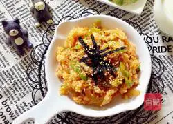 Illustration of how to make pork belly and kimchi fried rice 7