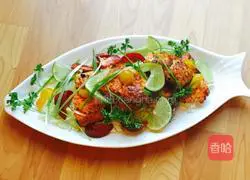 Illustration of how to fry salmon 10