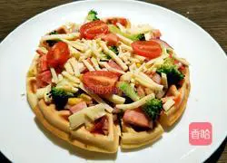 Microwave version of waffle pizza recipe 3