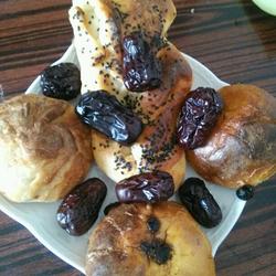 Oven, made, brown sugar buns, braided buns