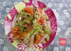 Illustration of how to make three-color fried rice noodles 5