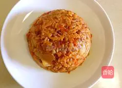 Illustration of how to make kimchi and brown rice omelette rice 2