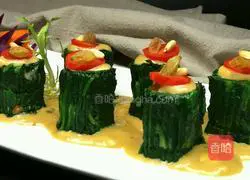 Good Luck Comes in a Wave (Spinach Skewer with French Sauce) Recipe 9