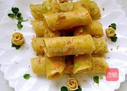 Illustration of how to make egg and vegetable pancakes 10