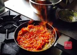 Illustration of French pan-fried lamb chops with brandy braised bell pepper and porcini sauce 7