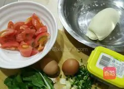 Illustration of how to make tomato, egg and vegetable noodles 2