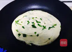 Illustration of how to make green onion and egg pancakes 11