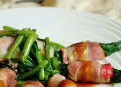 Illustration of how to make abalone sauce, chrysanthemum and bacon rolls 12