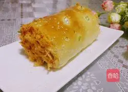 Illustration of how to make chives and meat floss bread rolls 11