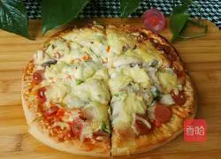 Illustration of how to make bacon and ham pizza 16