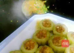 Illustration of how to make bitter melon stuffed with meat 17