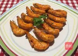 Illustration of home-style fried shrimps in oil 8