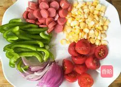 Illustration of how to make ham and shrimp pizza 4