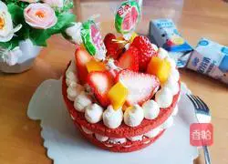 Red Velvet Strawberry Naked Cake Recipe Illustration 19