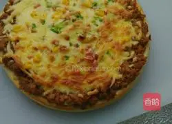 Illustration of how to make tuna floss pizza 8