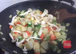 Indian colorful vegetable curry chicken recipe 4