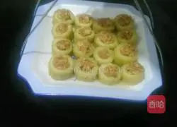 Illustration of how to make bitter melon stuffed with meat 14