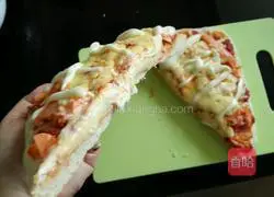 Bread machine smoked salmon pizza (barbecue pizza) illustration 9