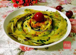 Illustration of how to make green onion and egg pancakes 14