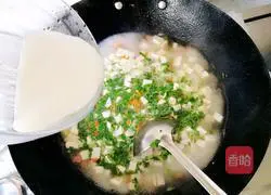 Illustration of how to make green vegetable and tofu soup 7