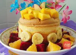 Illustration of how to make a fruit birthday cake 12
