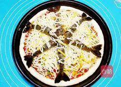Bacon prawns Illustration of how to make pizza 16