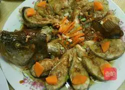 Steamed seabass with peacock in full bloom Illustration of how to cook fish 5