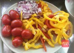 Illustration of how to make colorful pepper pizza 2