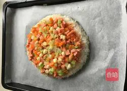 Illustration of how to make rice pizza 4